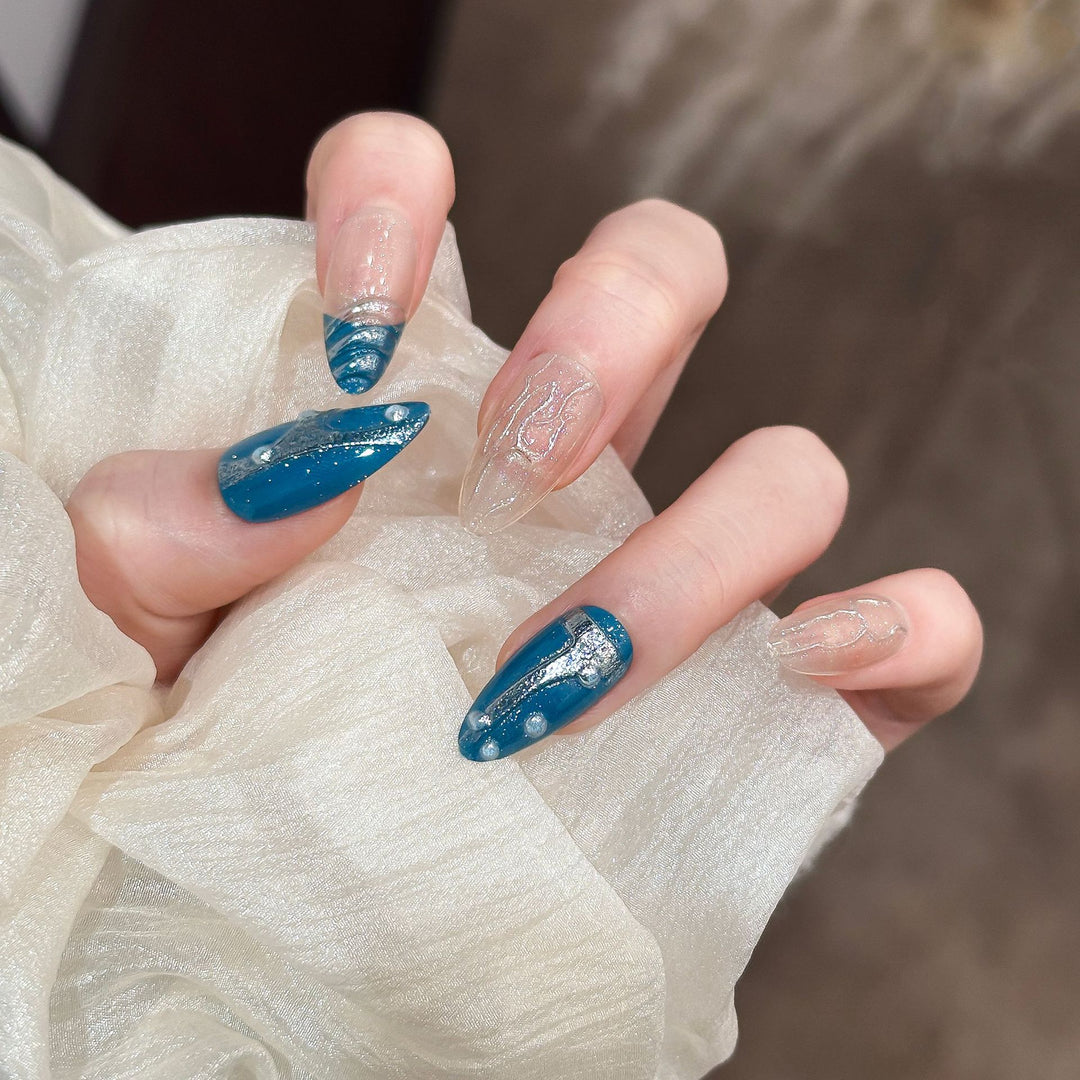 Artistic Metallic Press-On Nails