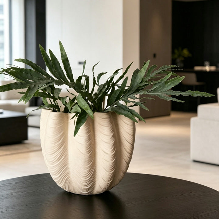 Leaf-Textured Decorative Planter