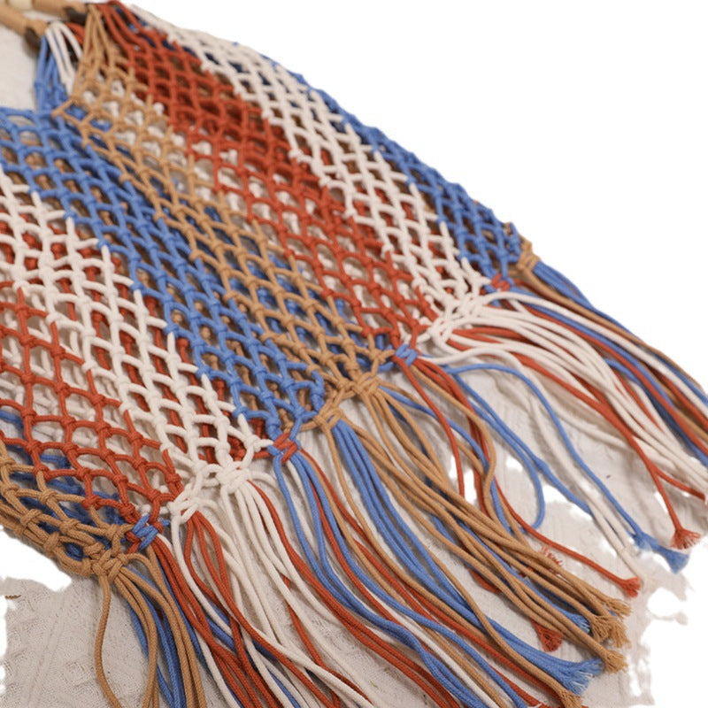 Braided tote bag with colorful fringes Stornfield