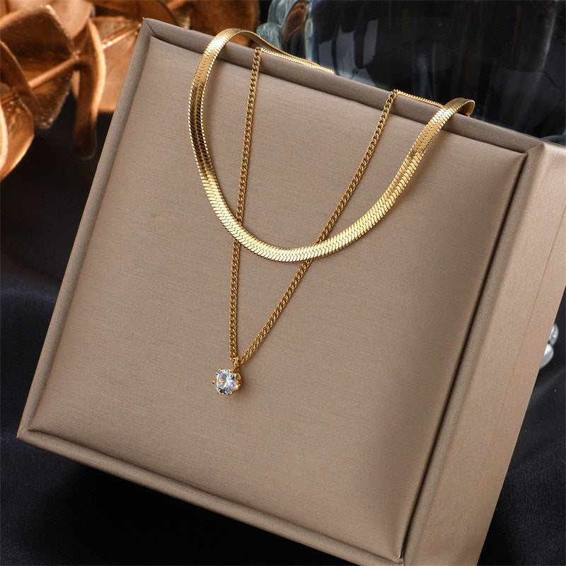 Layered Dual Chain Pendant Necklace Stornfield
