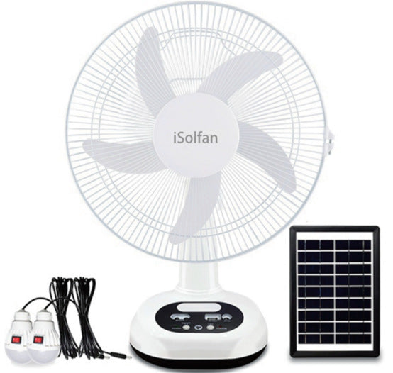Ladies solar powered fan with digital control and USB connection Stornfield