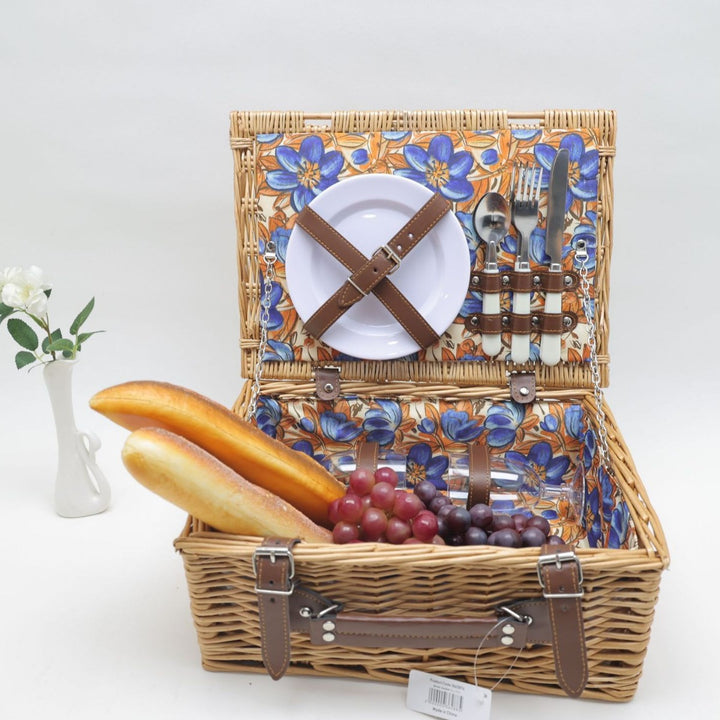 Ladies picnic basket with integrated dish set and insulated cooler bag Stornfield