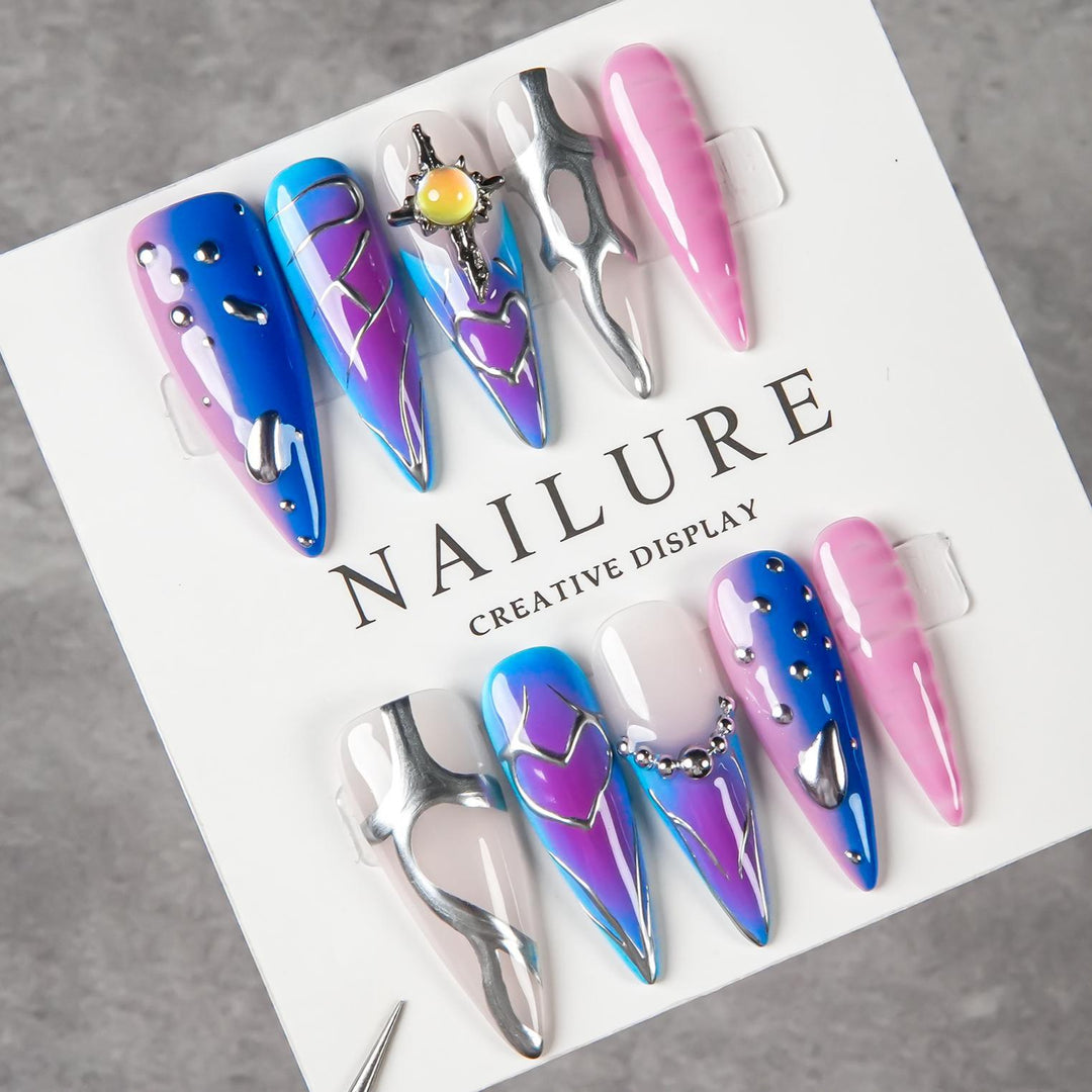Artistic Decorative Stiletto Press-On Nails