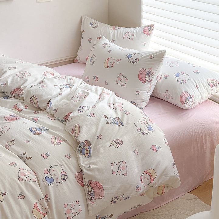 Children's Playful Floral Patterned Bedding Set