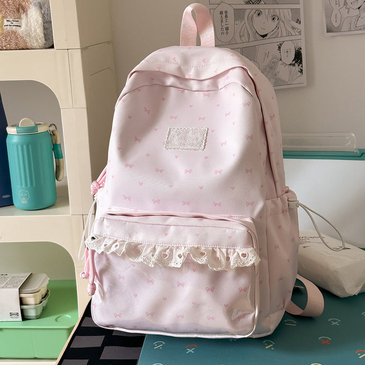 Playful Bow-Embellished School Backpack Stornfield