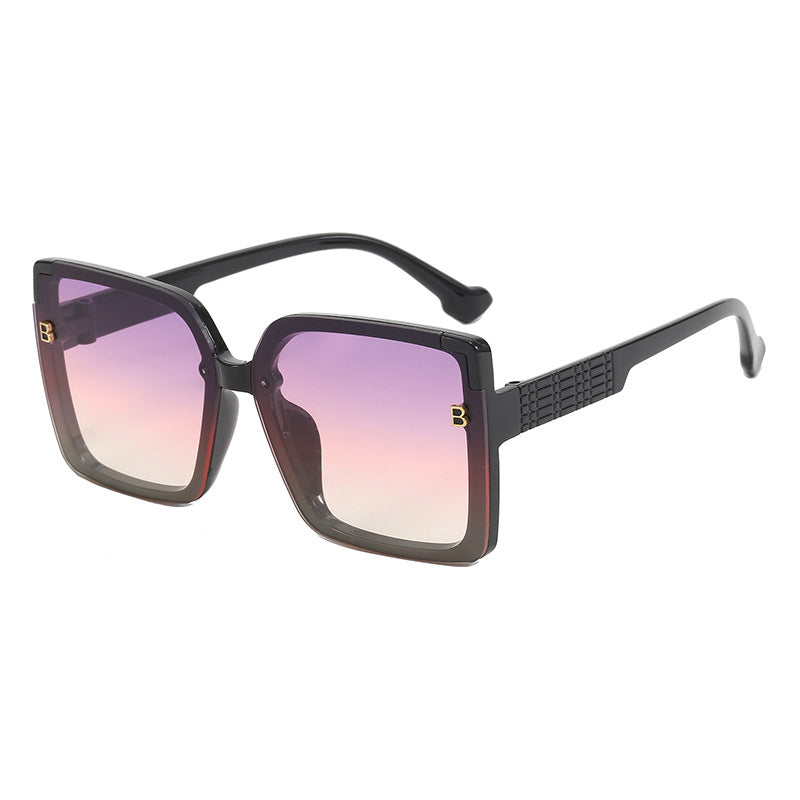 Women's fashionable square sunglasses with textured temple design Stornfield