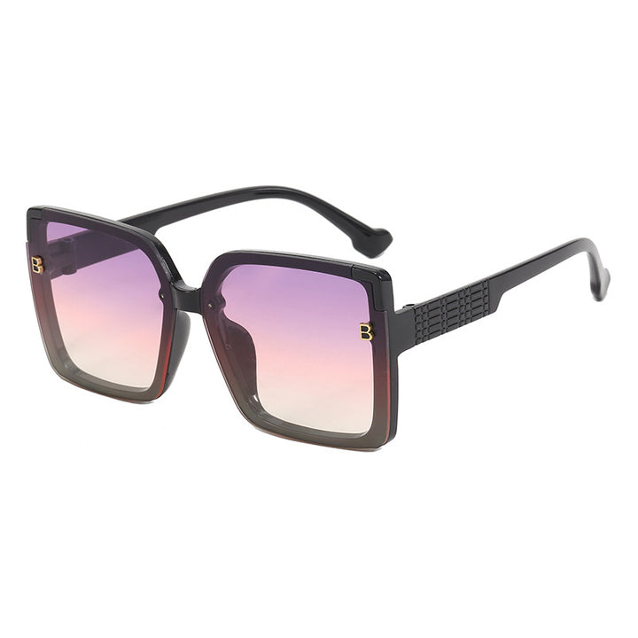 Women's fashionable square sunglasses with textured temple design Stornfield