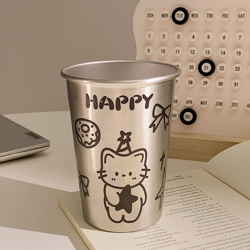 Stainless Steel Drinking Cup with Playful Dog Design Stornfield