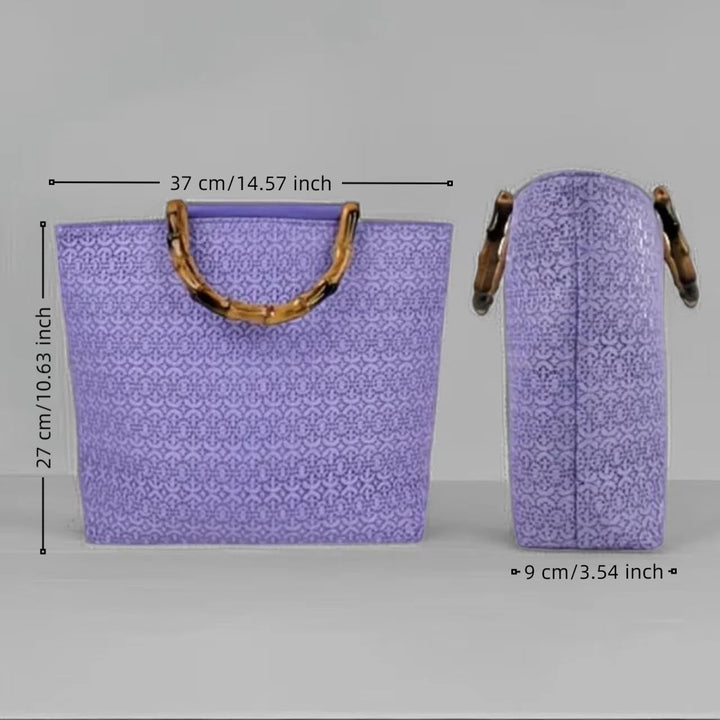 Elegant cotton bag with bamboo handles Stornfield
