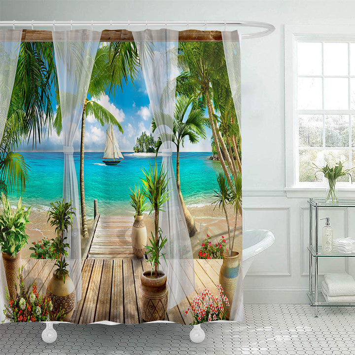Tropical Oasis Shower Curtain Stornfield