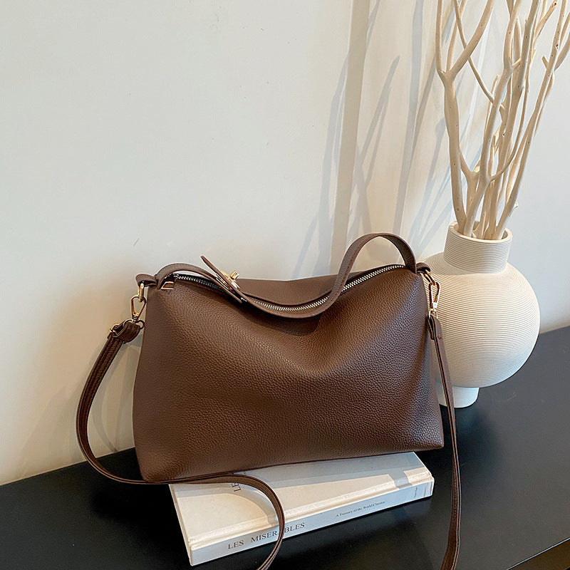 Faux Leather Handheld Hobo Bag