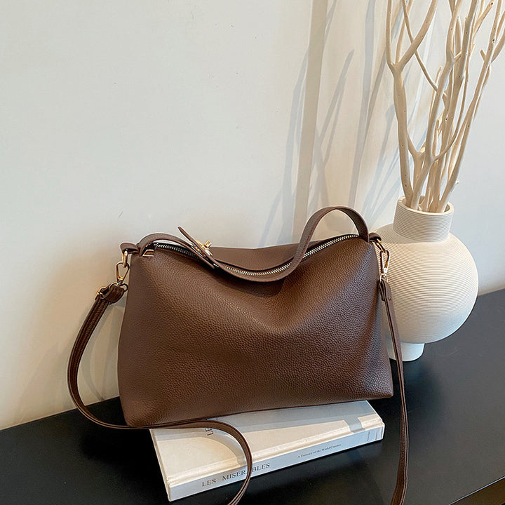 Faux Leather Handheld Hobo Bag
