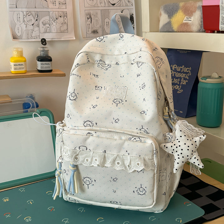 Whimsical Character Print School Backpack Stornfield