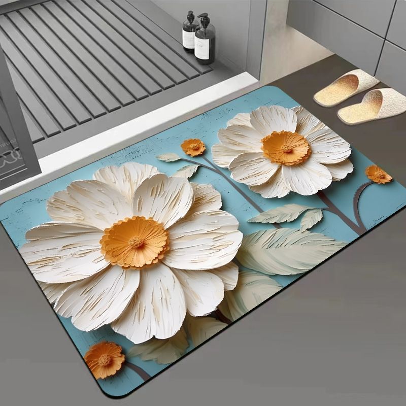 Artistic Floral Design Area Mat