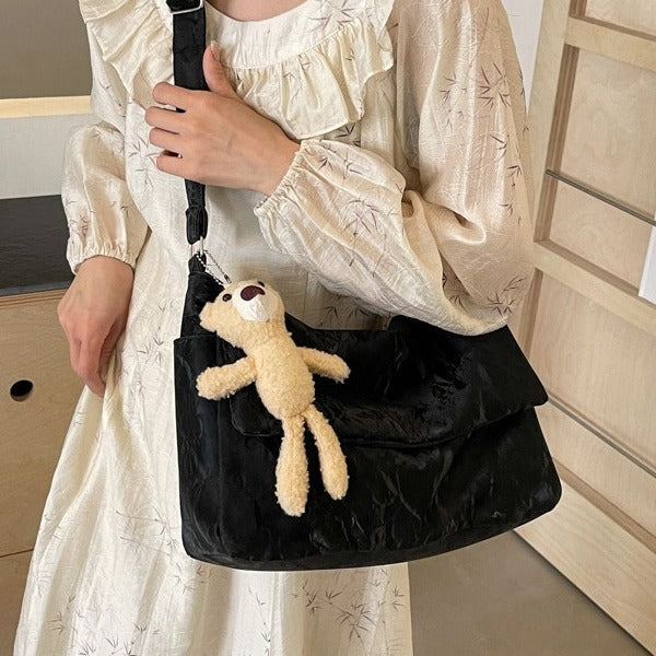 Textured Slouchy Shoulder Bag