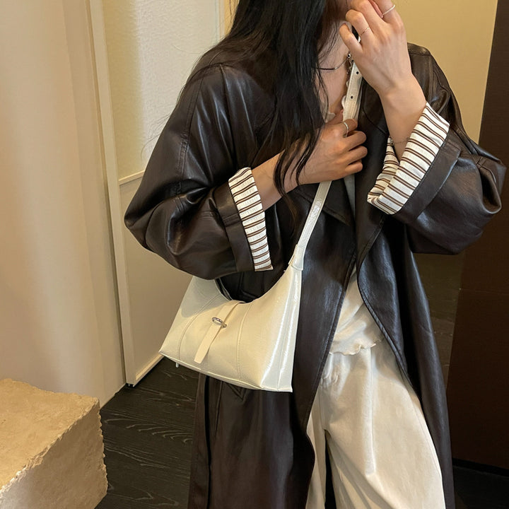 Sleek Patent Leather Hobo Bag