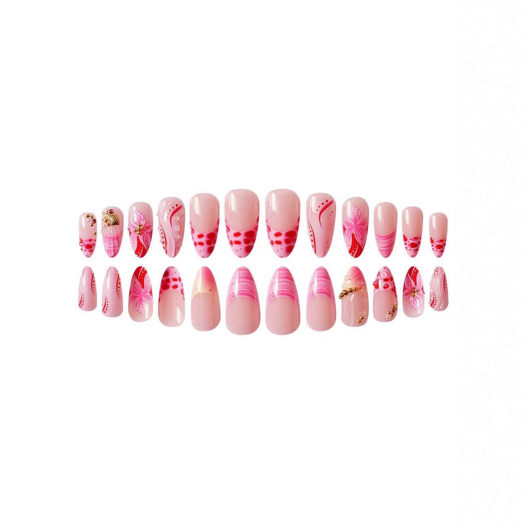 Elegant Floral Acrylic Nail Extensions Stornfield
