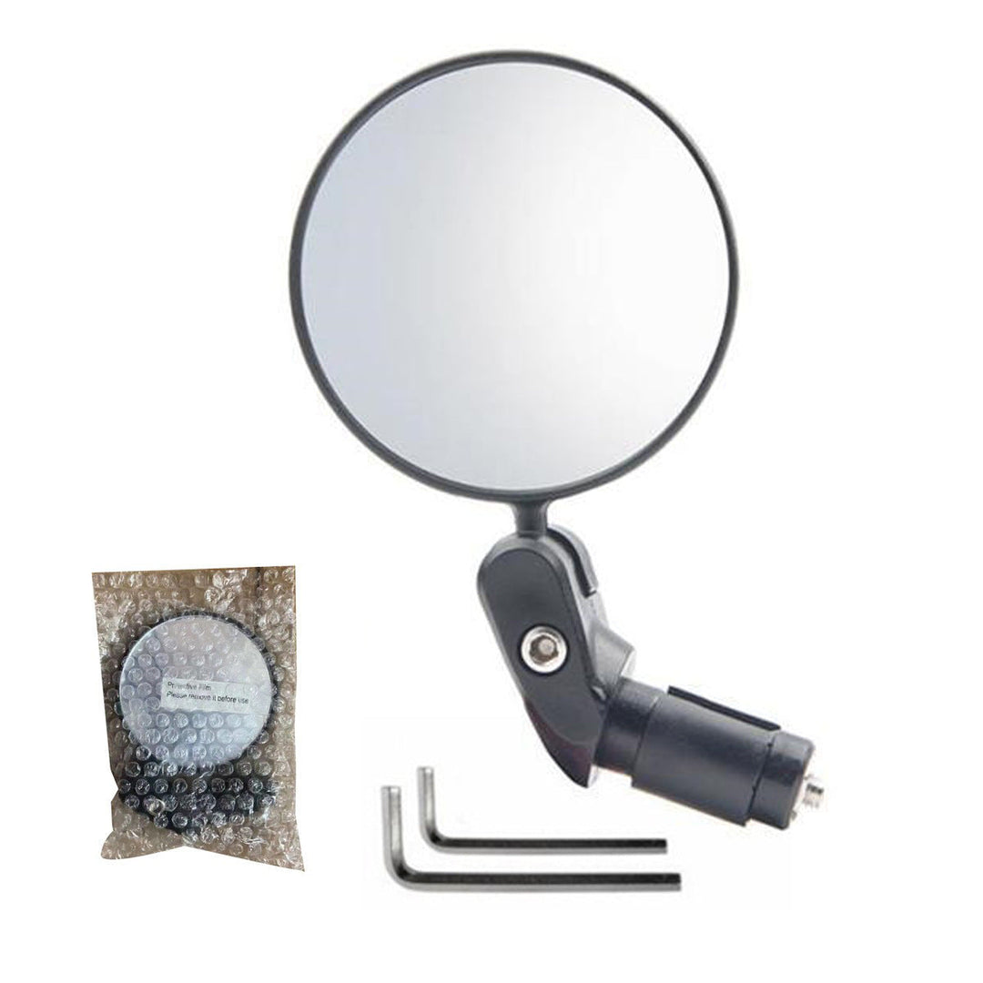 Compact Handlebar End Bike Mirror Pair with Full Rotation Swivel and Wide Angle Glass Stornfield