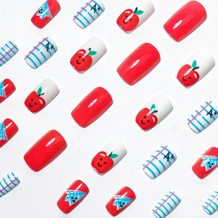 Creative art nails with cheerful school motif Stornfield