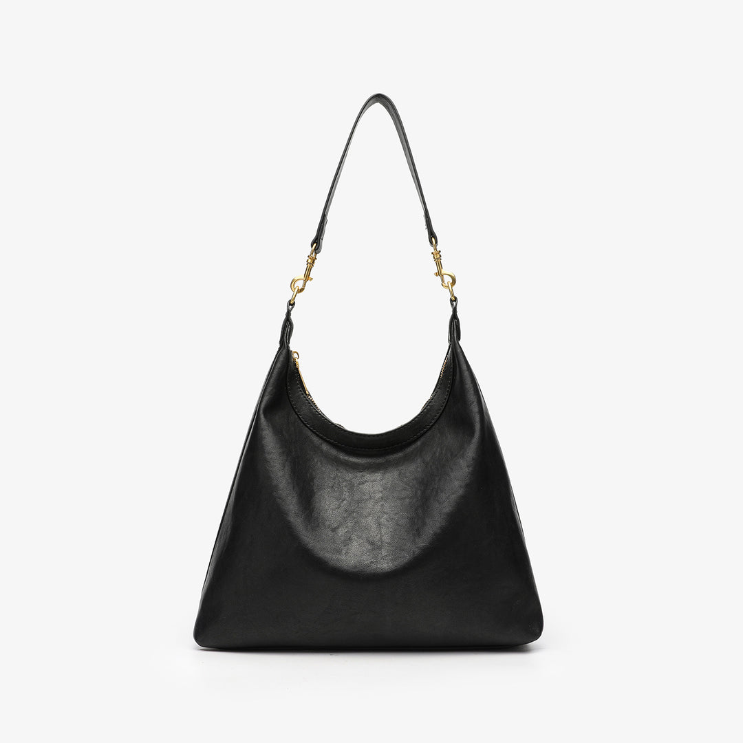 Chic Slouchy Leather Hobo Handbag