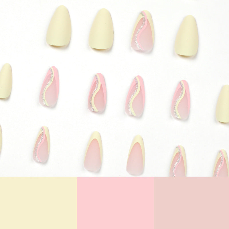 Stylish artificial nails with elegant wave pattern and matte finish Stornfield