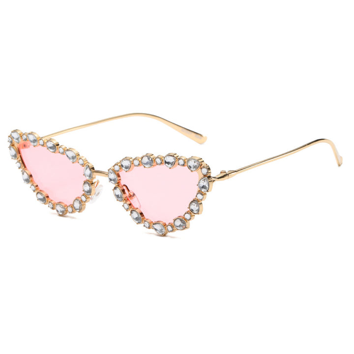 Women's Heart-Shaped Designer Sunglasses with Glamorous Crystal Frame Stornfield