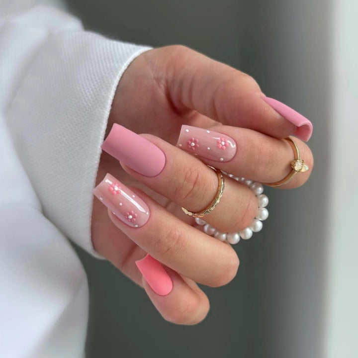 Elegant Floral Acrylic Nail Enhancements Stornfield 1789915616
