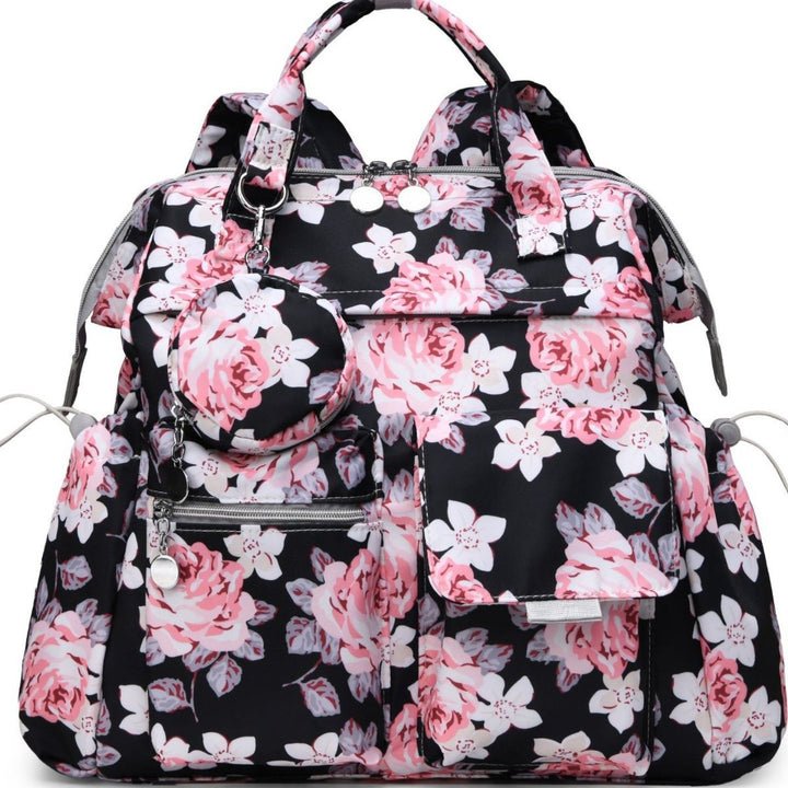Multi-Pocket Floral Design Backpack Stornfield