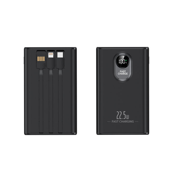 Compact power bank with integrated fast charging adapter and digital power display Stornfield