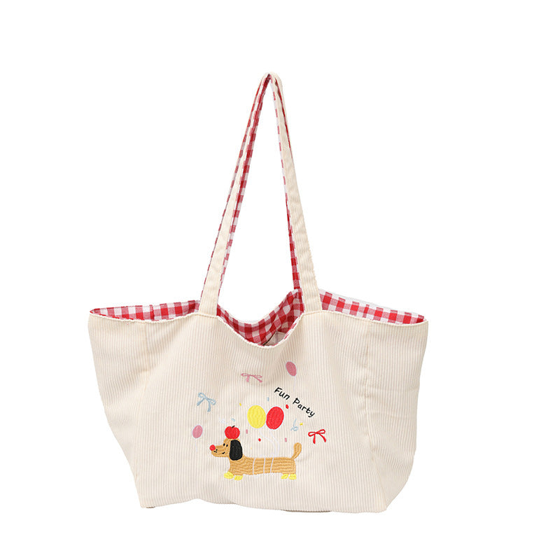 Cotton bag with playful dog motif Stornfield