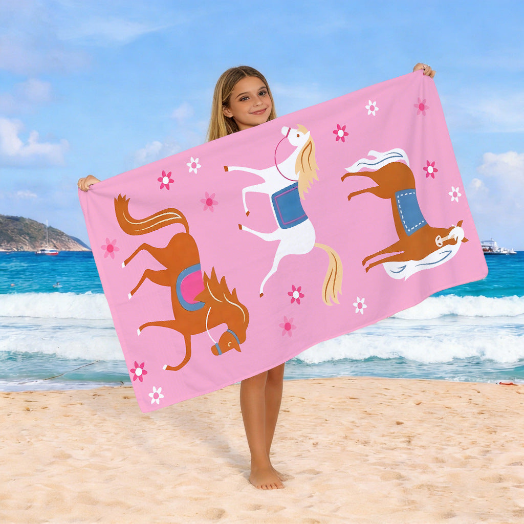 Beach towel with colorful horse motif Stornfield