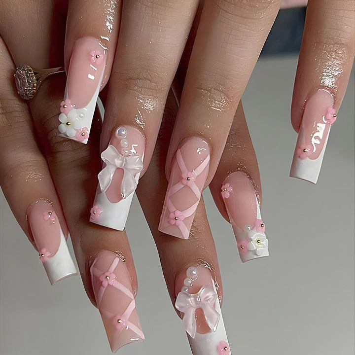 Decorative Floral and Bow Nail Extensions Stornfield