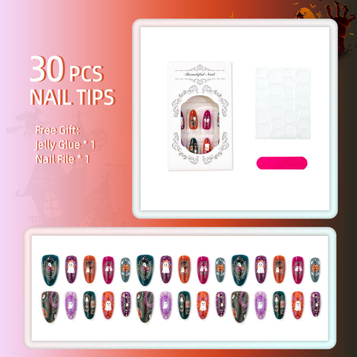 Halloween-Themed Decorative Press-On Nail Set Stornfield