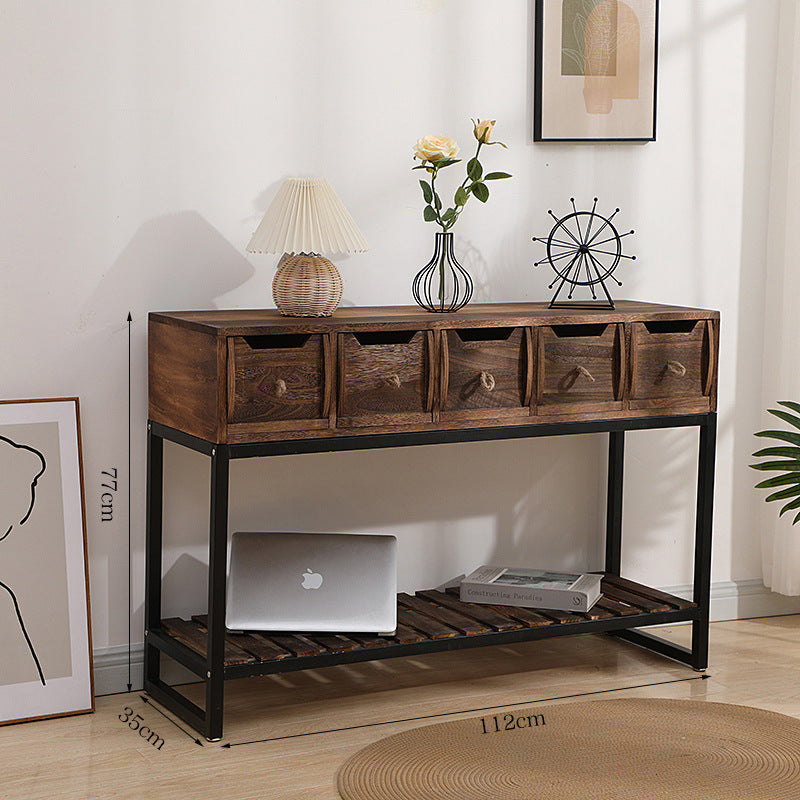 Rustic Wooden Console Table with Storage Stornfield