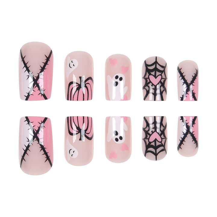 Haunted Ghost-Theme Press-On Nail Art Stornfield
