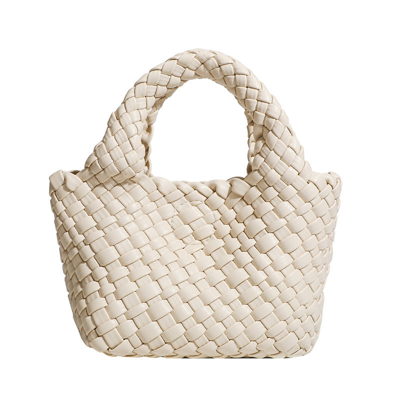 Woven Handheld Tote Bag with Chain Strap