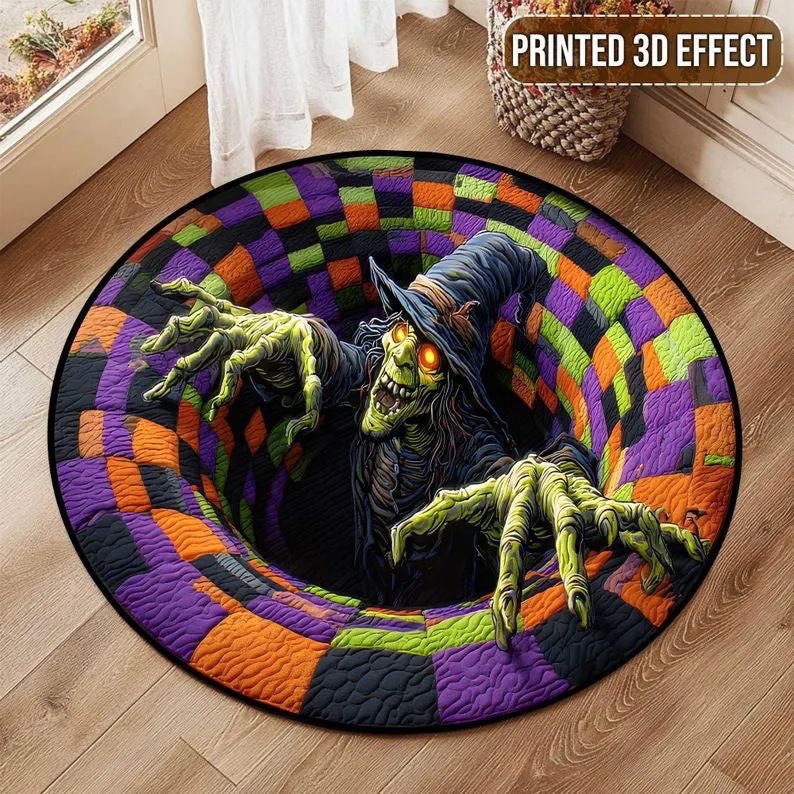 Halloween Themed 3D Optical Illusion Area Rug