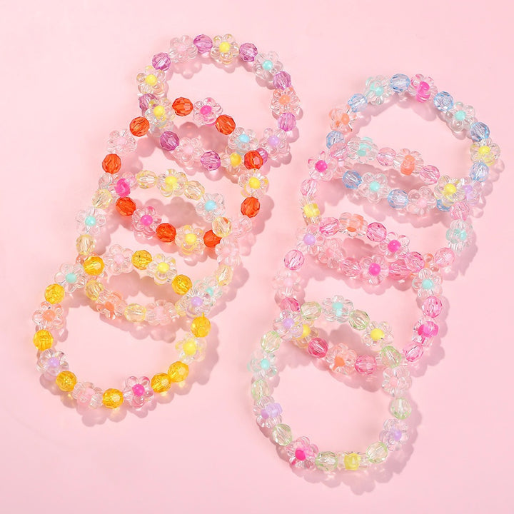 Friendship bracelet with colorful flower motifs Stornfield