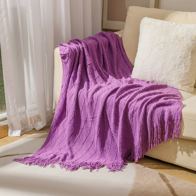 Women’s knitted blanket with textured wave pattern Stornfield