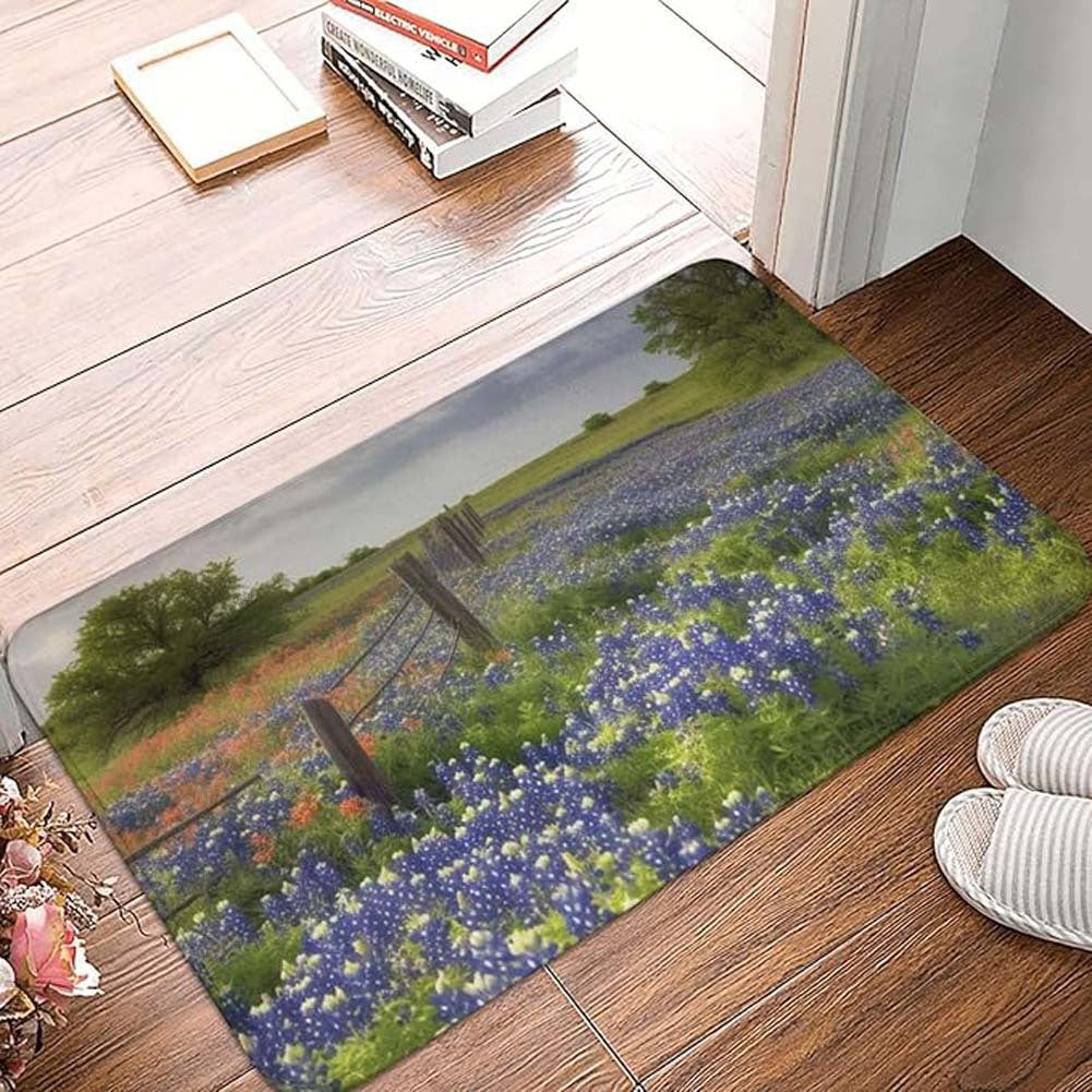 Floral Pattern Anti-Fatigue Bath Mat