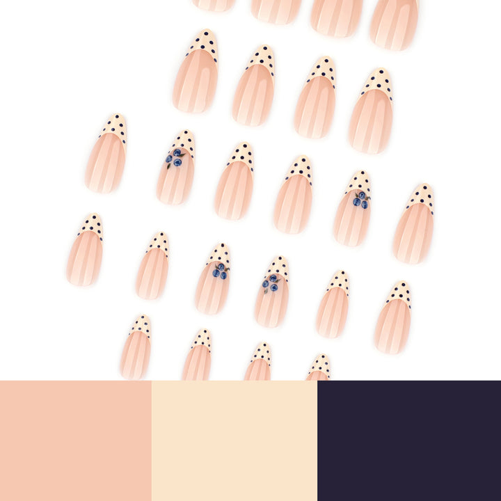 Artful Nail Extensions with Delicate Flower and Dot Design Stornfield