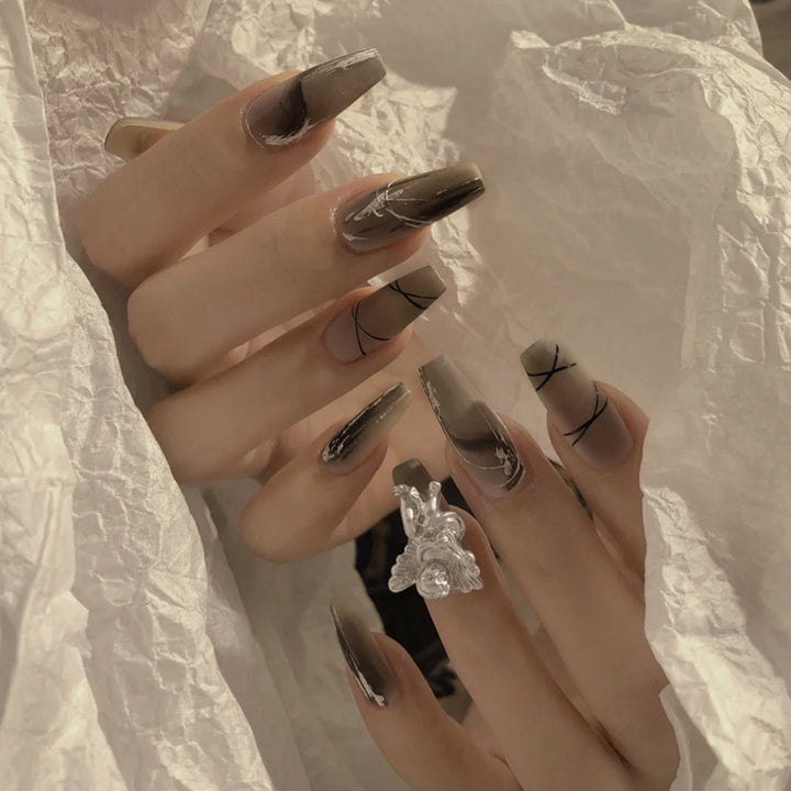 Decorative Floral Press-On Nail Art Set Stornfield