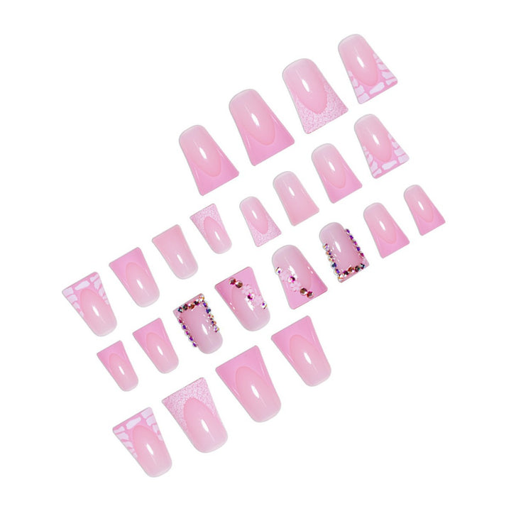 Glamorous Acrylic Press-On Nail Extensions with Decorative Rhinestones Stornfield