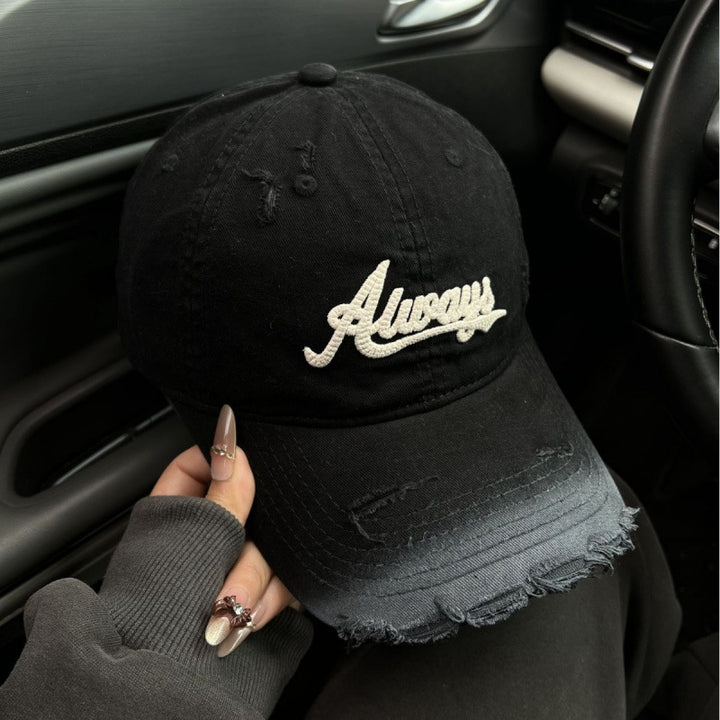 Women's Distressed Denim Style Baseball Cap Stornfield