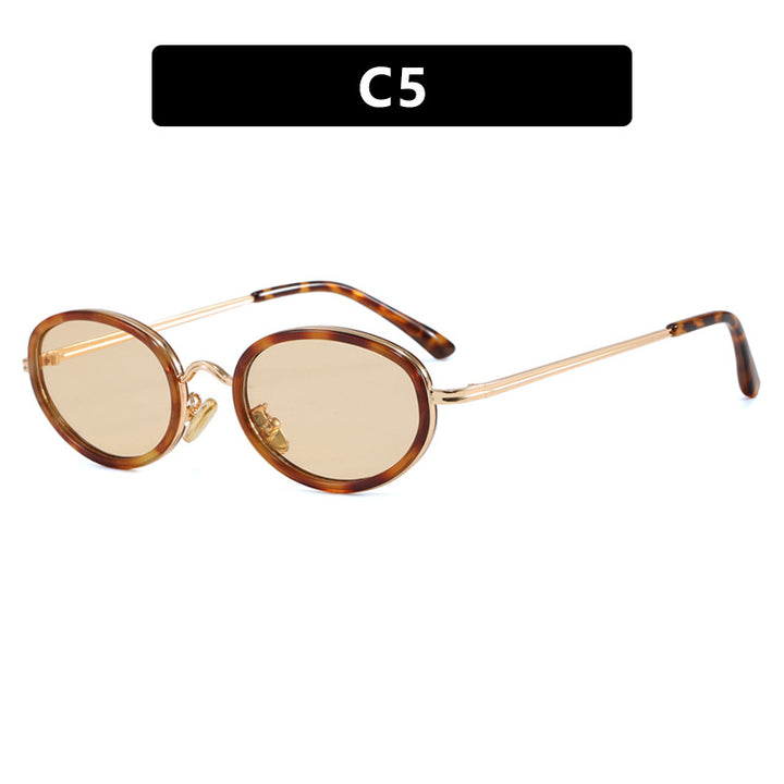 Ladies elegant round sunglasses with stylish metal frame Stornfield