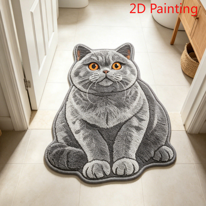 Cat-Themed Plush Area Rug