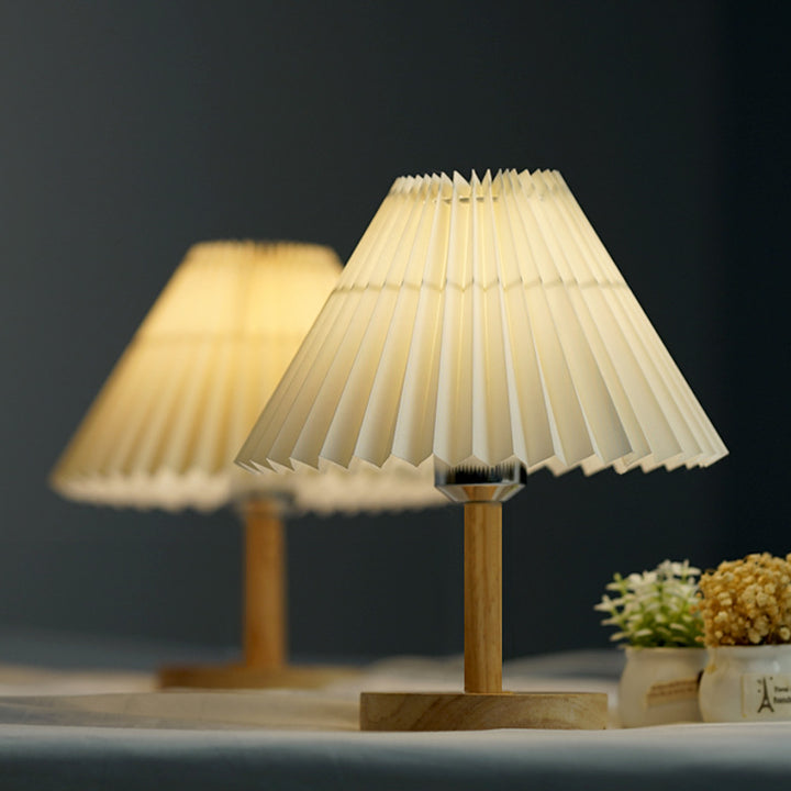 Modern Table Lamp with Pleated Shade