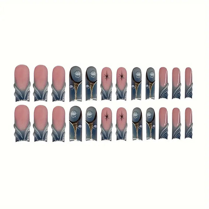 Artistic Abstract Press-On Nail Design Stornfield