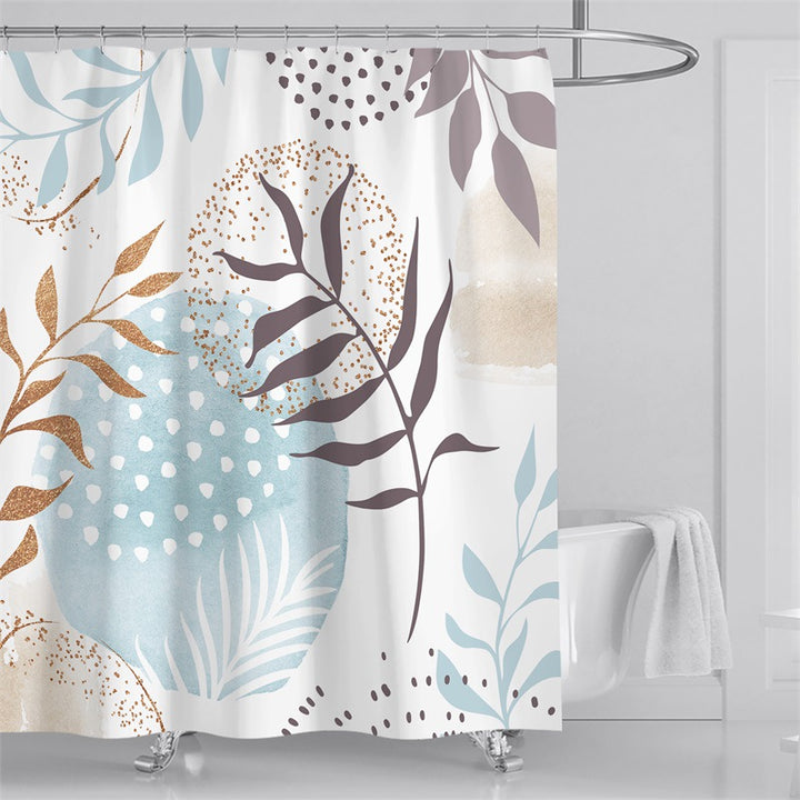 Tropical Leaf Print Shower Curtain Stornfield