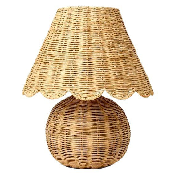 Woven Rattan Table Lamp with Decorative Shade
